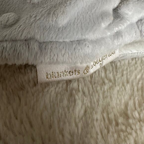 Blankets & Beyond Silver Gray Minky Dot White 13” Plush Sleepy Bunny Lovey Baby - Picture 4 of 6